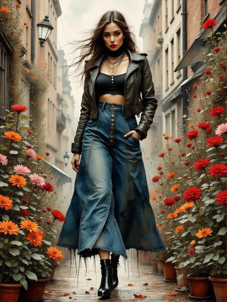 Curvy City Dreamer in Futuristic Metropolis