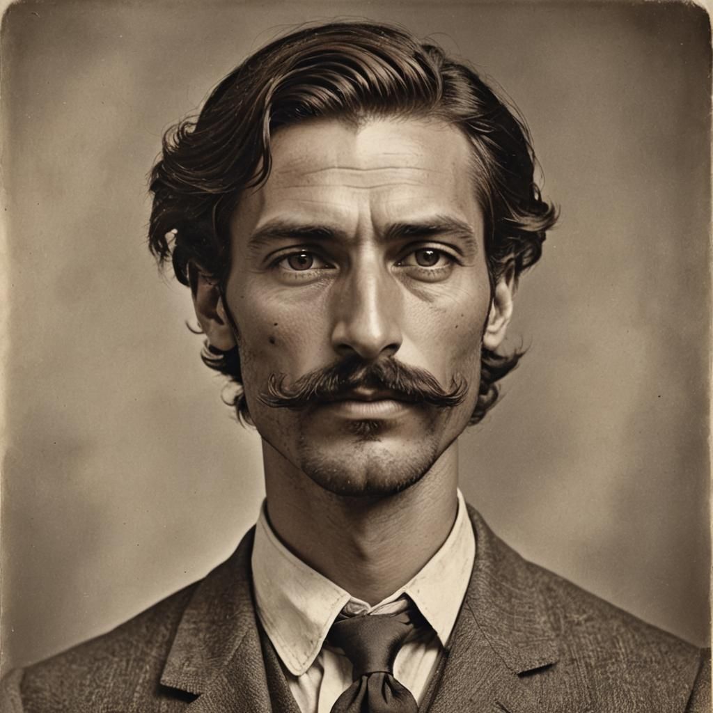 Anime Portrait of a Slender Man with Trimmed Beard