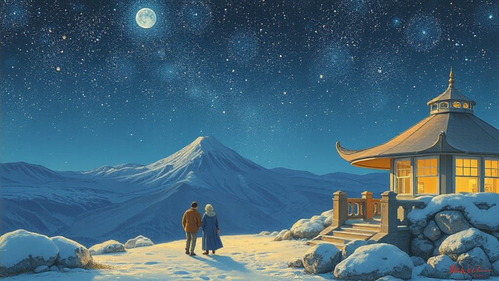 Serene Figure in Moebius Ghibli Style