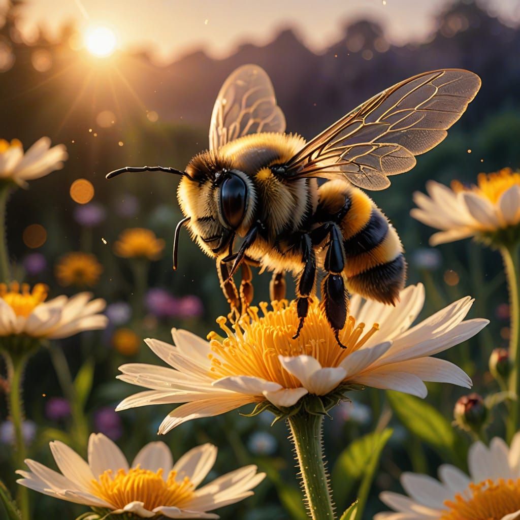 Enchanted Bumble Bee in Whimsical Watercolor