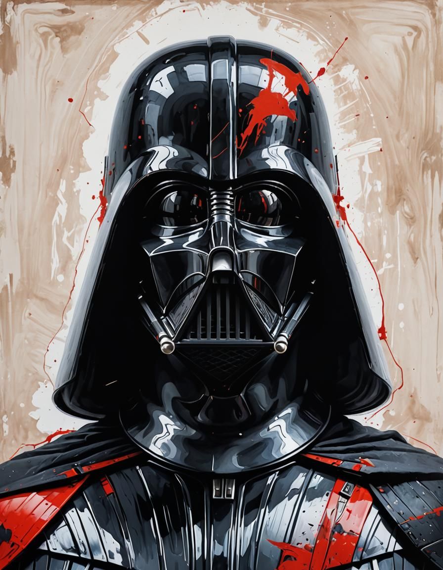 Minimalist Line Art of Darth Vader and God of War