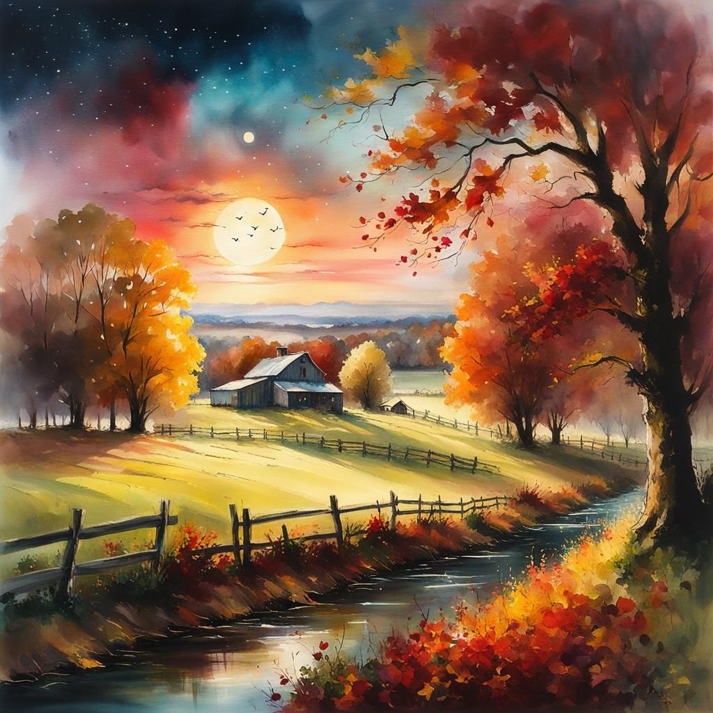 Autumn farm