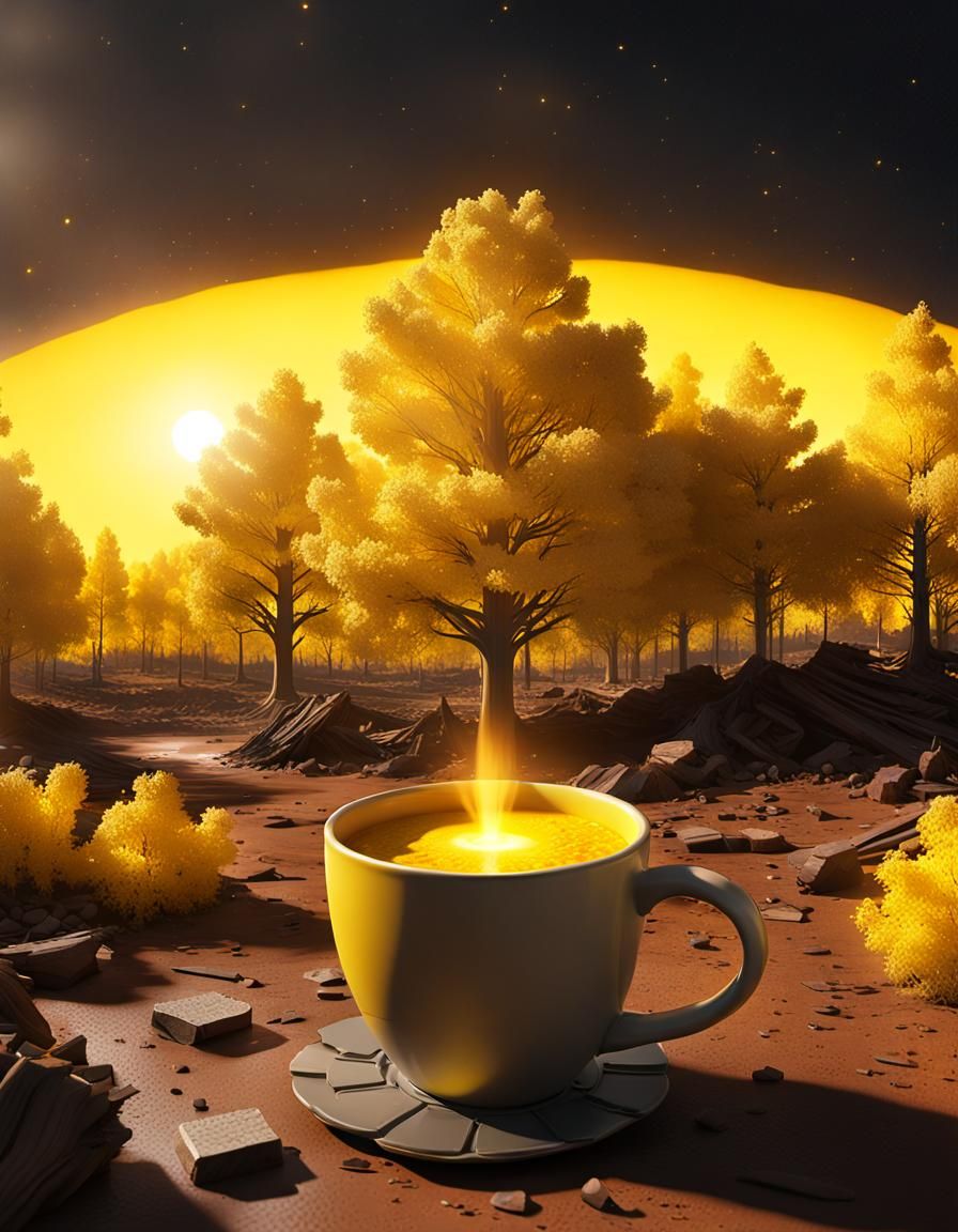 Explosive Yellow Solar Flare in Underground Comix Style