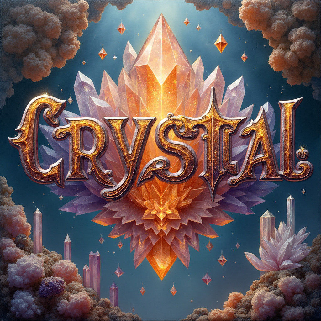 Xtramental Crystal Geometric Gemstone Art Nouveau Display