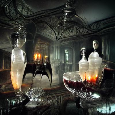 Elegant Vampires Celebrate Halloween in Gothic House