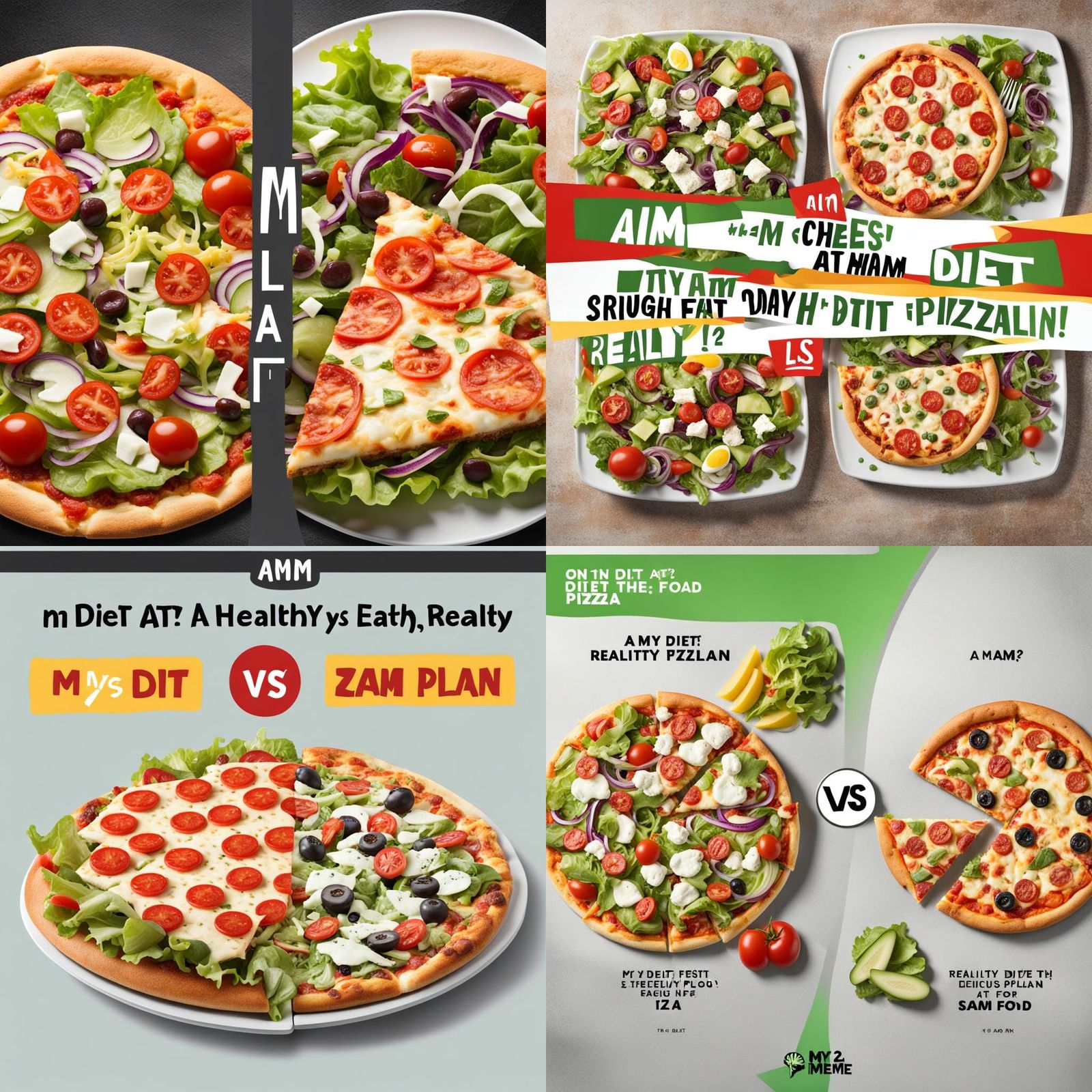 Healthy Diet vs. Late Night Pizza: A Food Meme