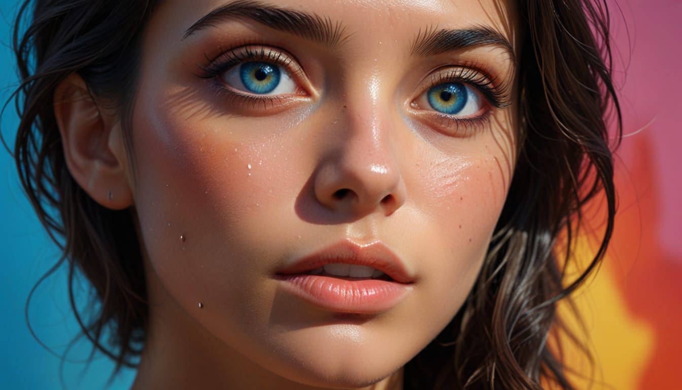 Boy's Fierce Love and Fury in Hyperrealistic Splash Art