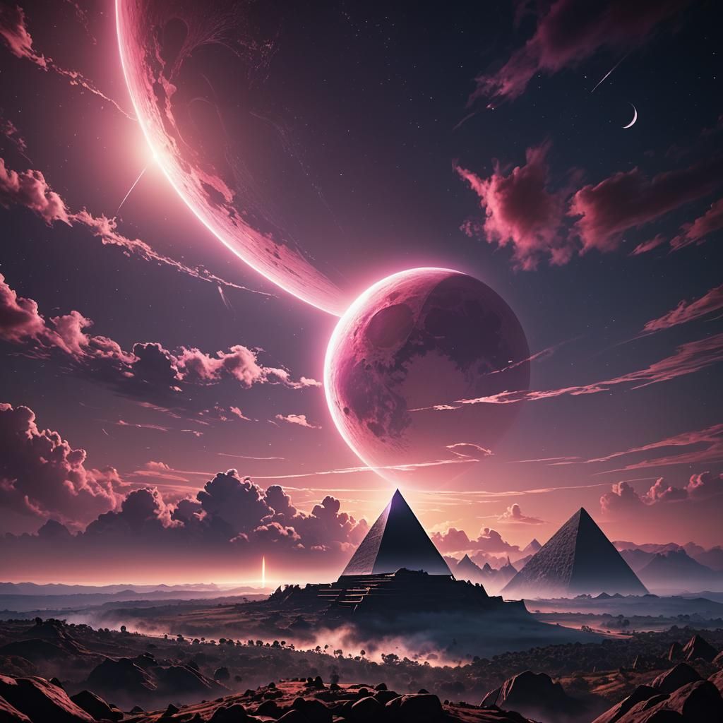 Dark Side Moon Prism: Neon Fantasy Concept Art