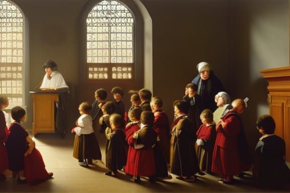 17th Century Christian School Classroom Lecture