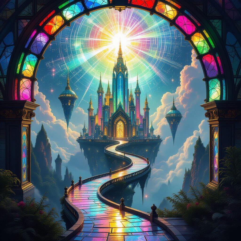 Sacred Glass Sanctuary with Divine Light