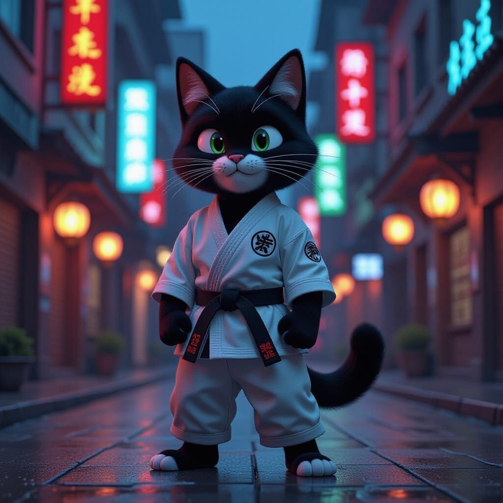 Photorealistic Hong Kong Phooey & Felix the Cat Hybrid