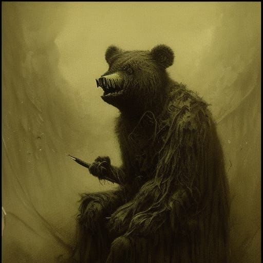 High Gothic Horror Teddy Bear with Razor Teeth