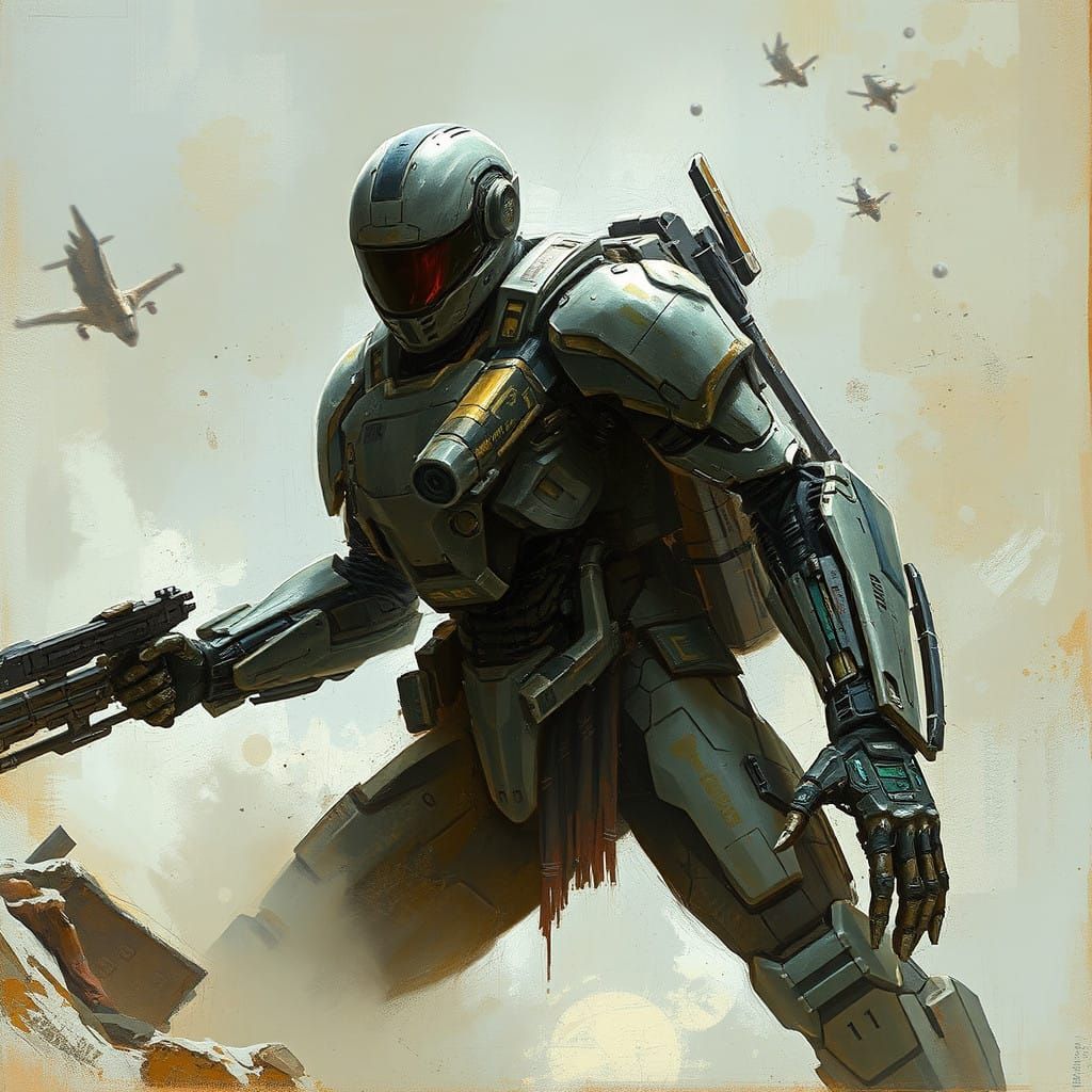 Dark Fantasy Cyborg Unveiled in Gothic Art Style