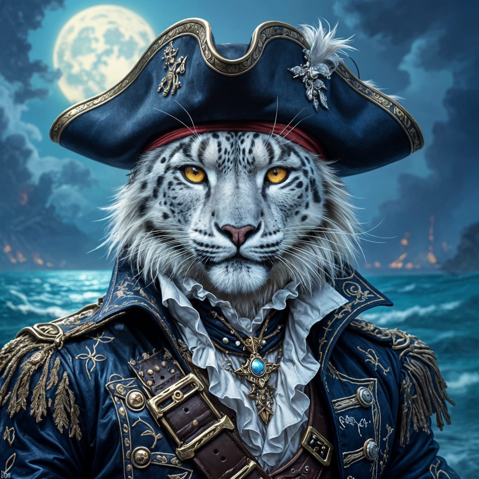 Tabaxi Pirate Captain in Twilight