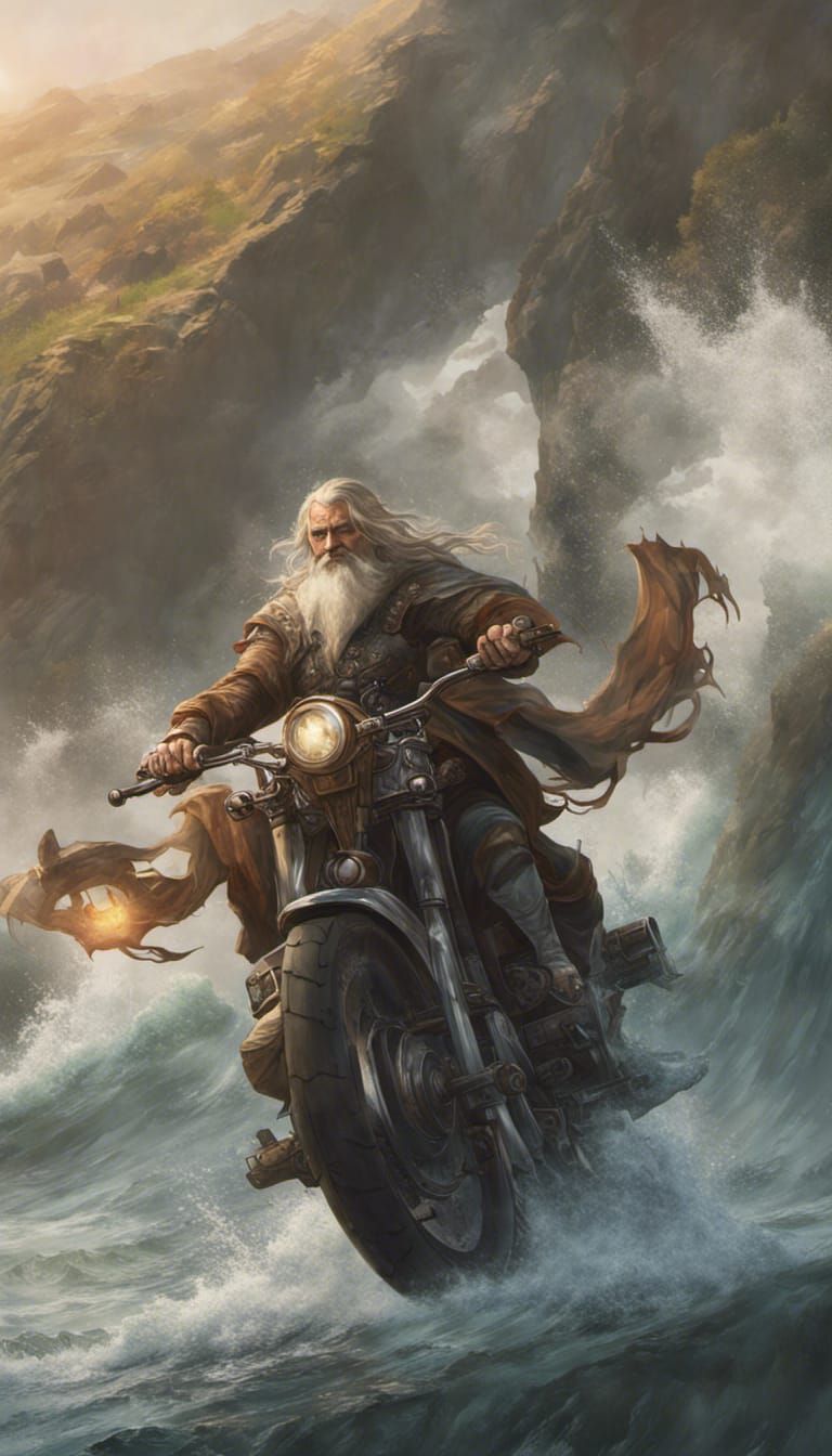 Middle-earth Emperor on Modern Sea Bike