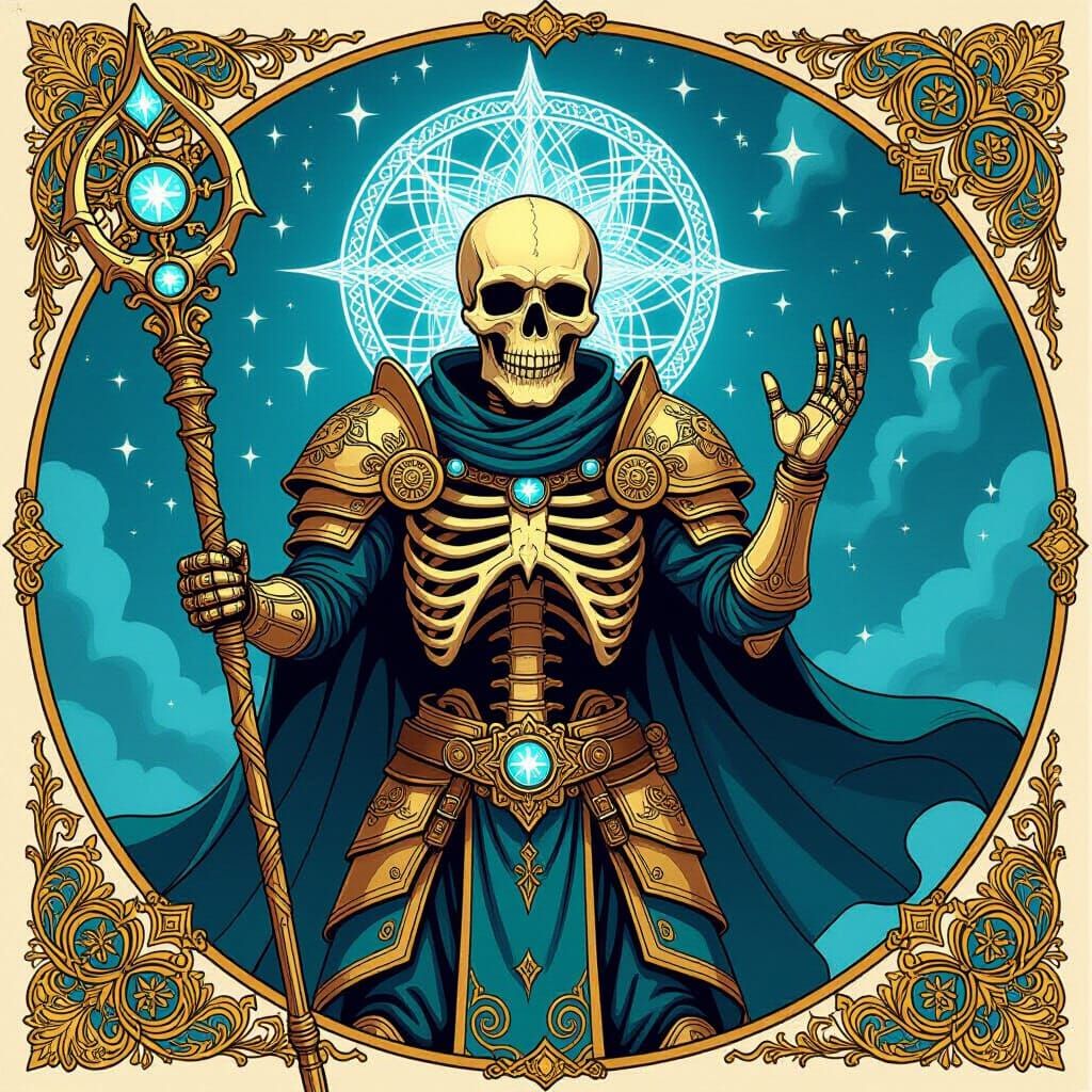 Ornate Bone Doctor with Platinum Staff