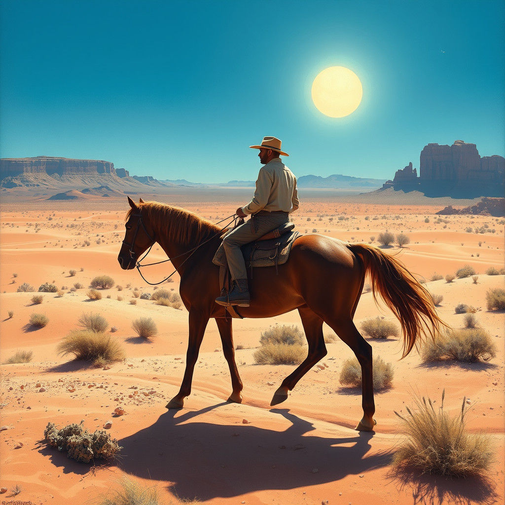 Desert Rider: A Western Scene