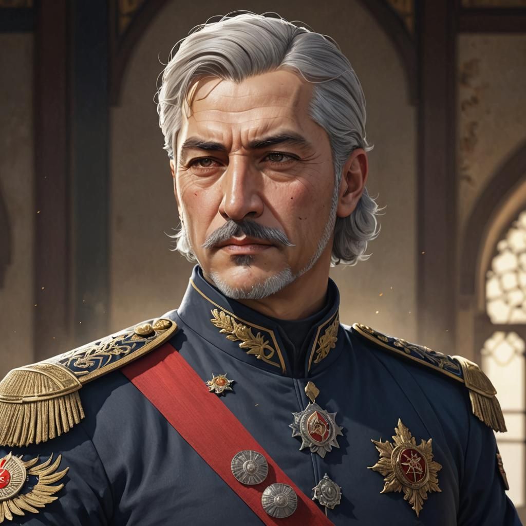 17th Century Turkish Marshal in 3D Anime Style
