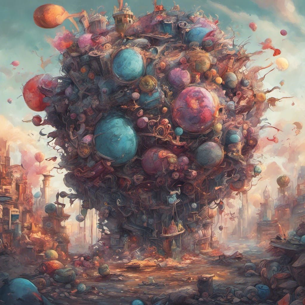 Heavenly View of Apocalyptic World, Detailed Matte Painting