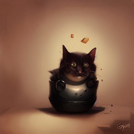 Sinister Potato Cat Art