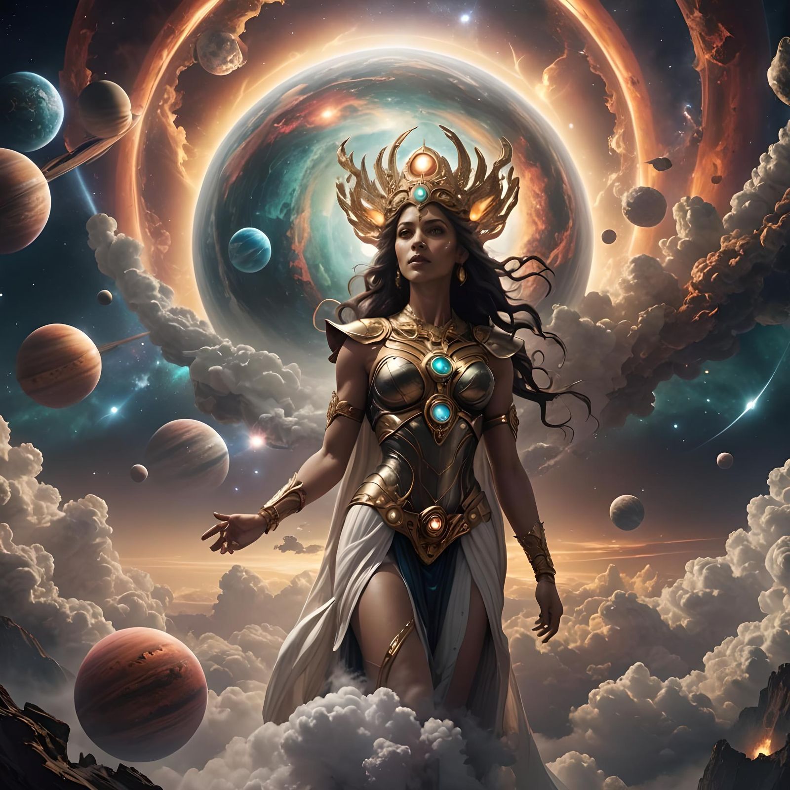 Epic Goddess of Creation in the Clouds