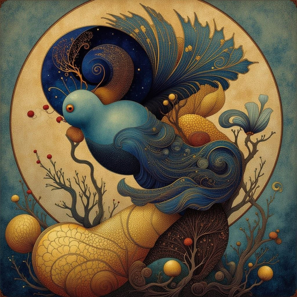 Golden Cicada Song Digital Art