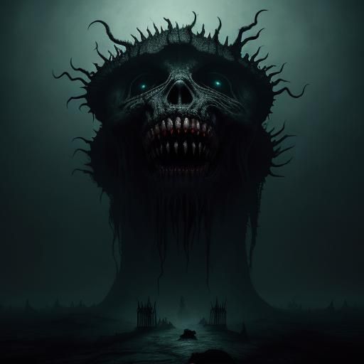 Terrifying Demon of Biblical Myth in Eldritch Horror Art