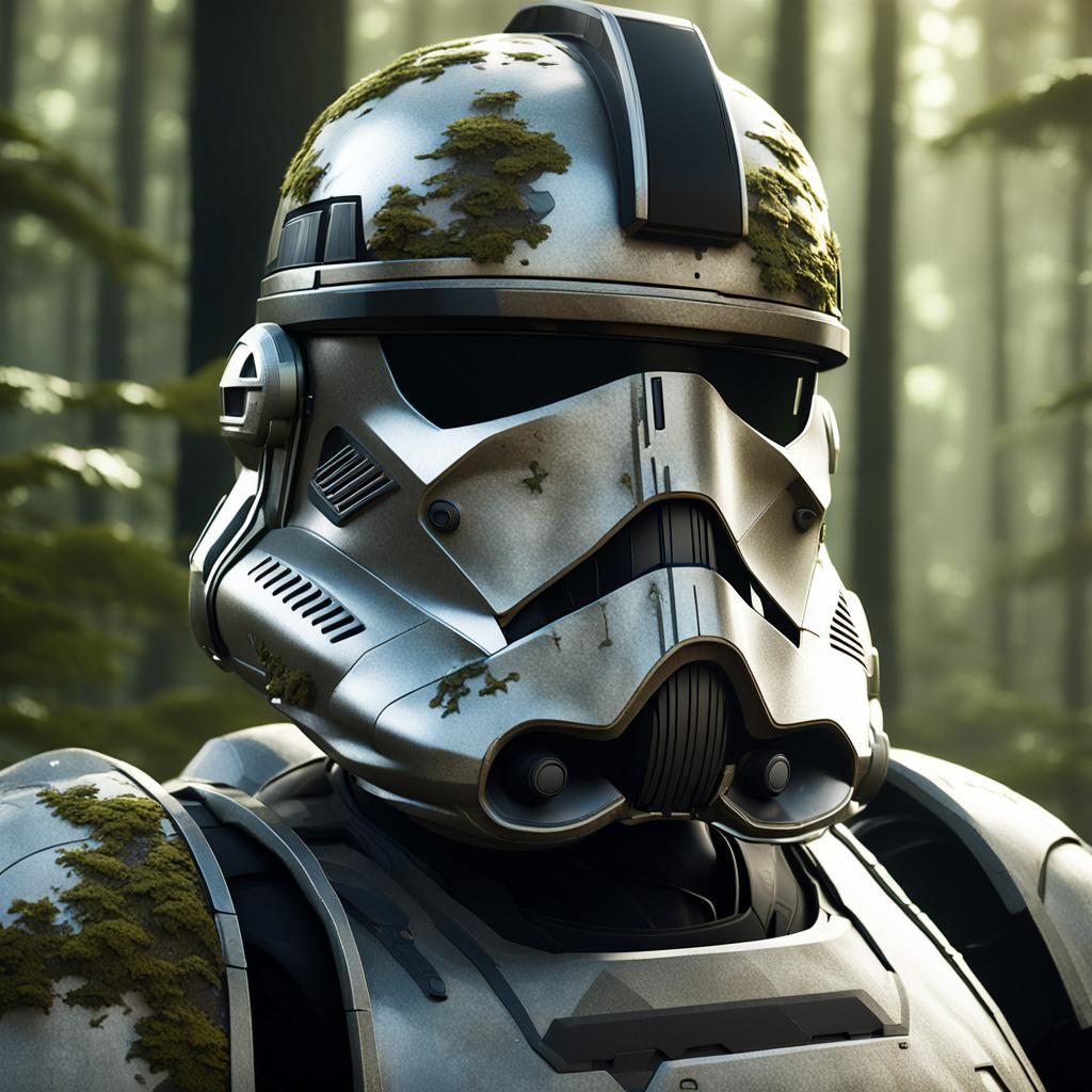 Camouflage Clone Trooper Helmet in Forest