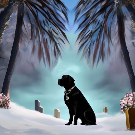 Goth Woman and Cane Corso Artwork