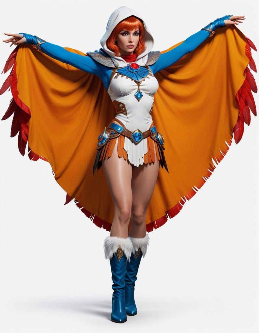 Sorceress Teela Na in Regal Feathers and Hawk Beak, Castle G...