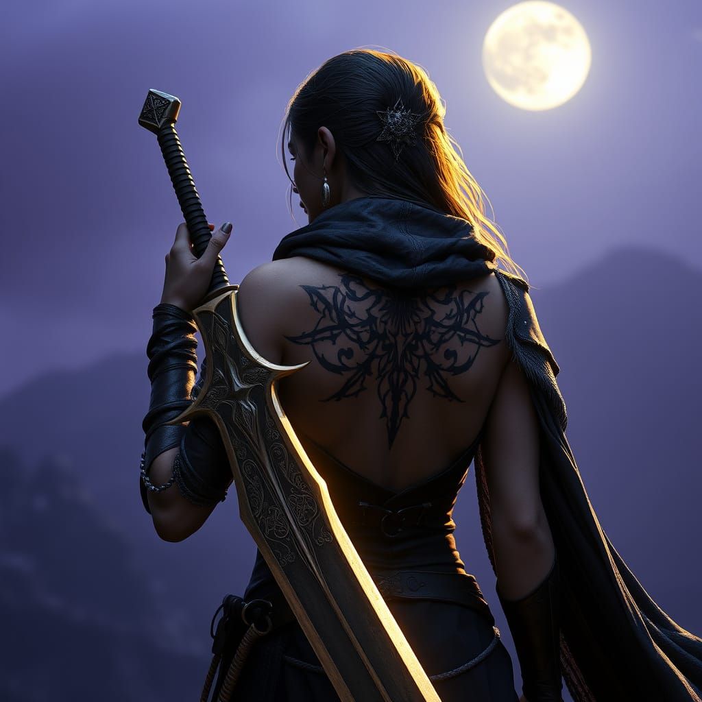 Ethereal Shadar-Kai Warrior in Shadowfell Twilight