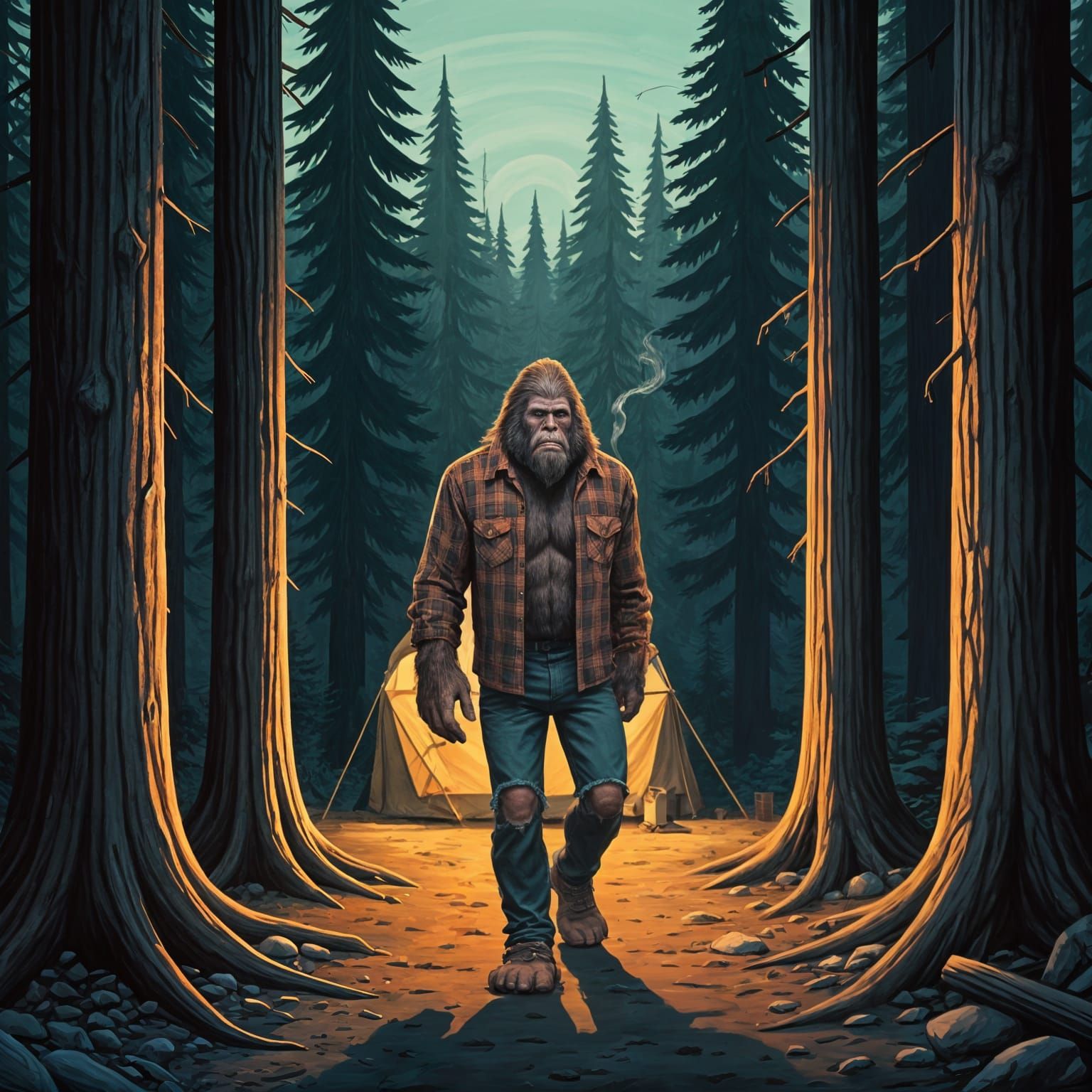 Bigfoot Enters Campsite Smoking: Humorous Cryptozoology