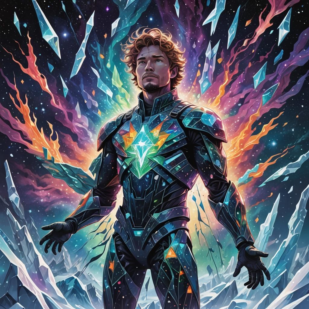 Frozen Shards and Stars in Astral Art Style