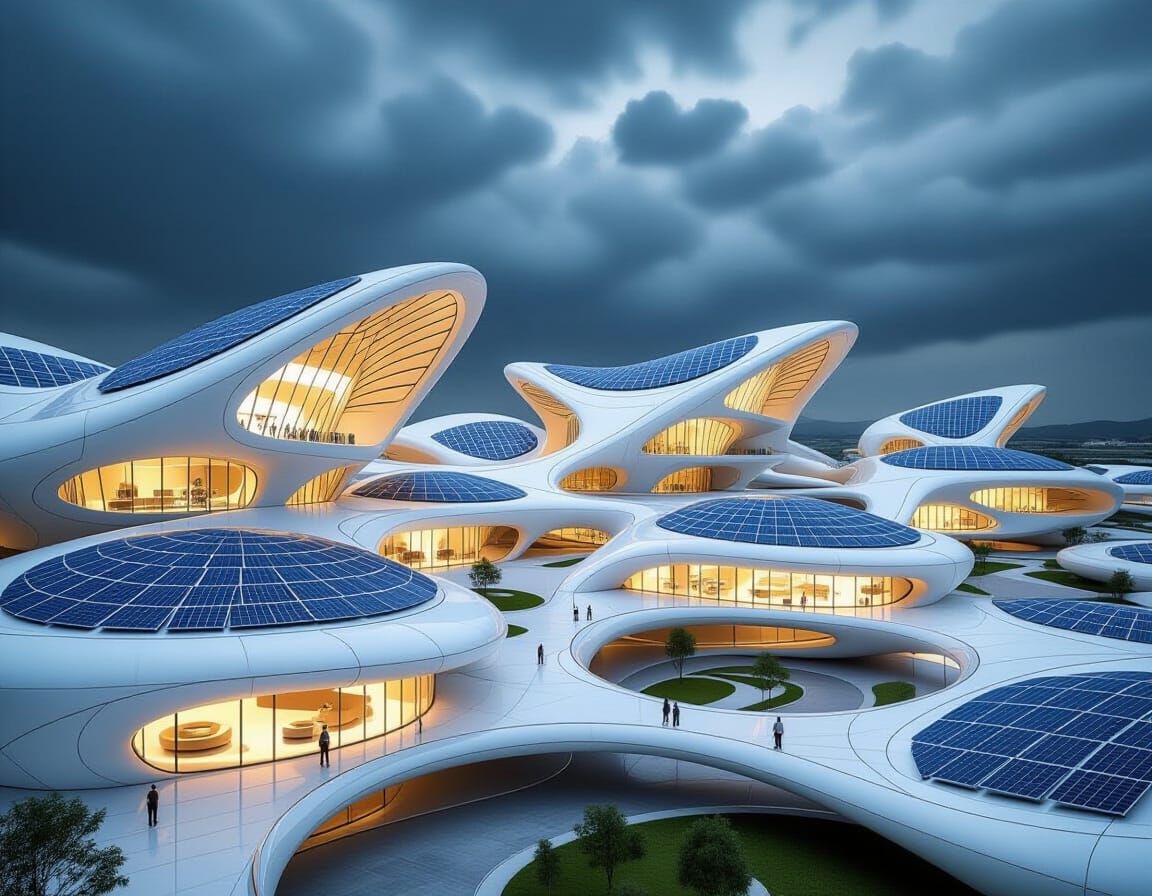 Futuristic Eco-Village in Zaha Hadid Style