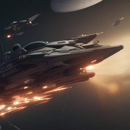 Epic Sci-Fi Space Battle with Starfighters