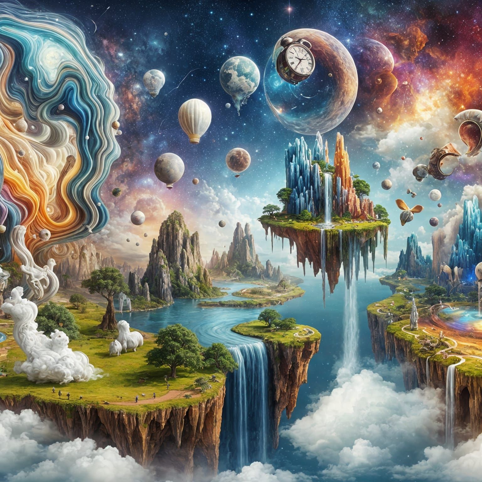 Ethereal Dreamworld with Floating Isles and Celestial Wonder...