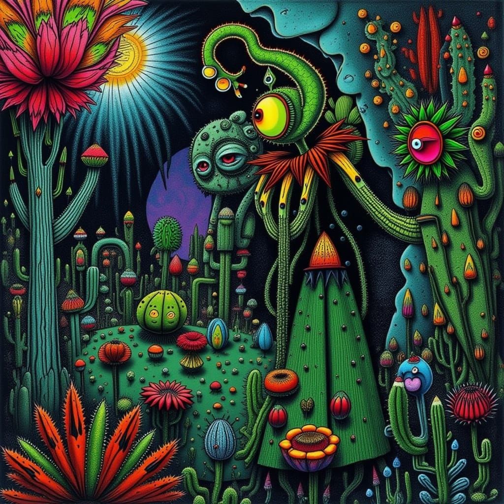 Monstrous Cactus Person Generated by AI