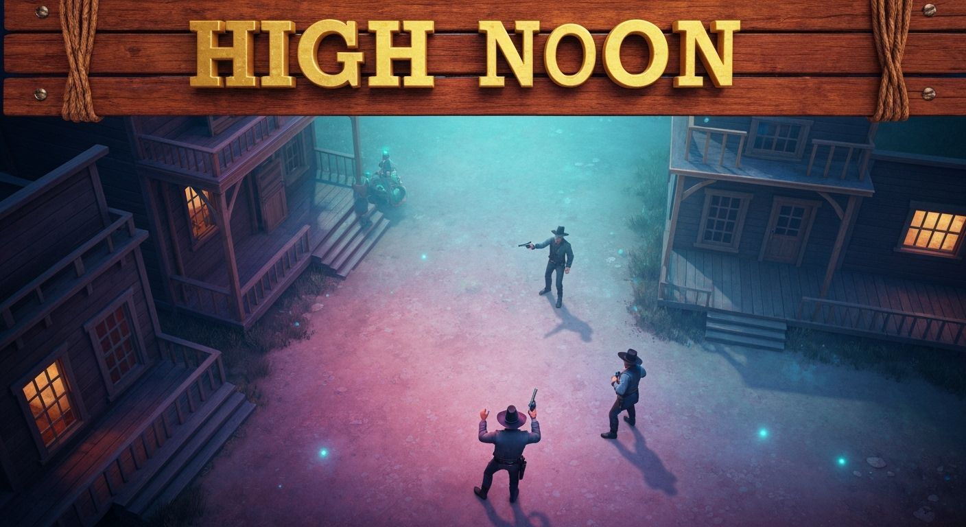 Old West Showdown: High Noon in a Surreal Digital Painting