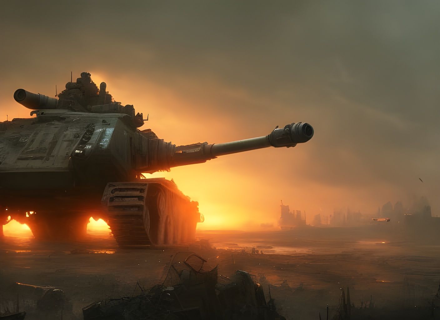 Apocalyptic Warscape in Dark Fantasy Style