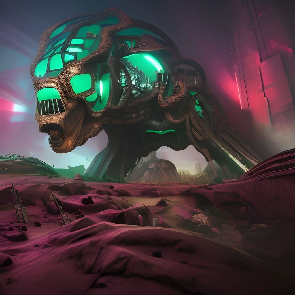 Futuristic Alien Cityscape in Science Fiction Style