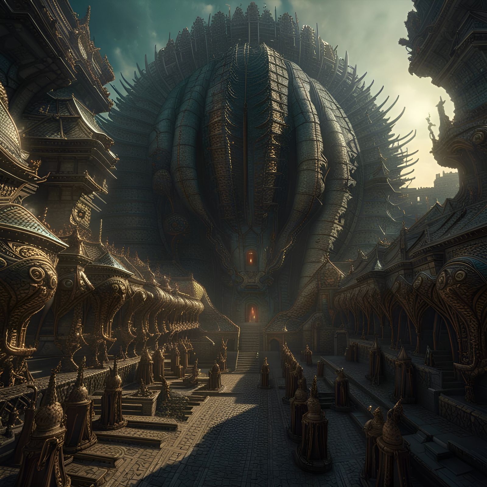 Epic Battle for Babylon in Horror Style