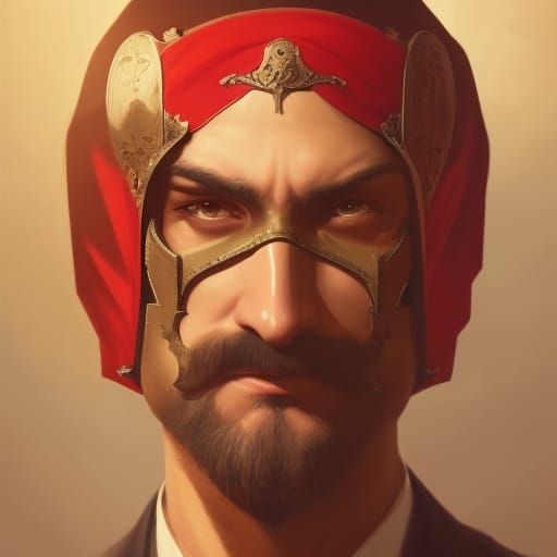 Ottoman Batman Portrait in Hyperdetailed Style