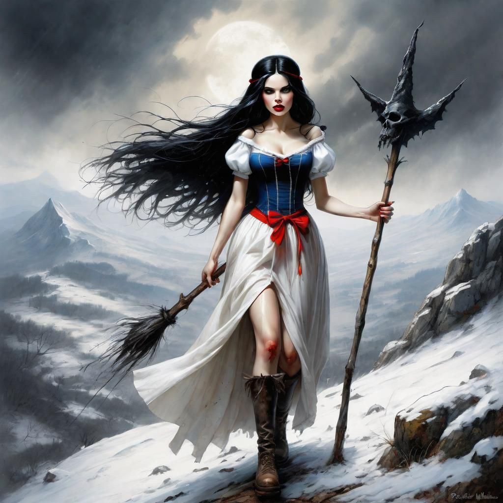 Snow White's Victory: Witch's Head on Spear
