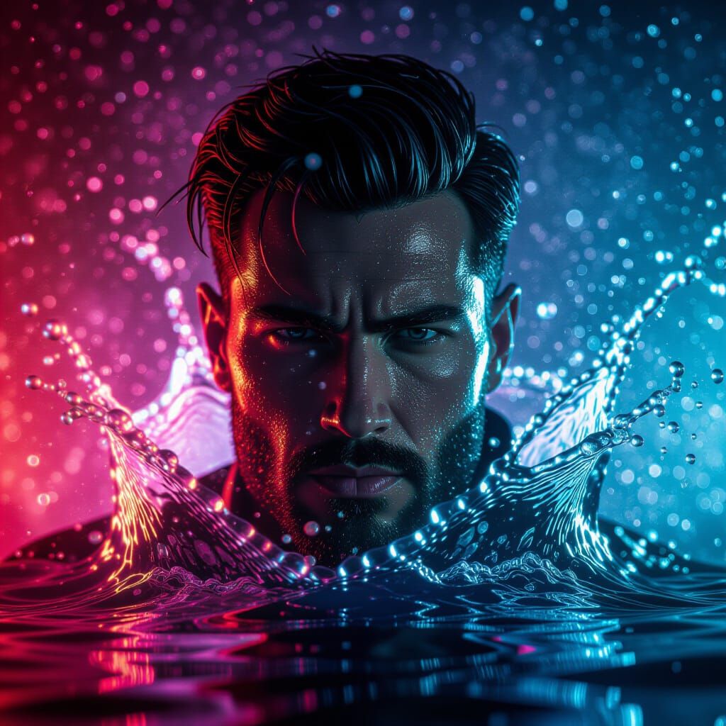 Hyperrealistic Splash Art with Dramatic Lighting