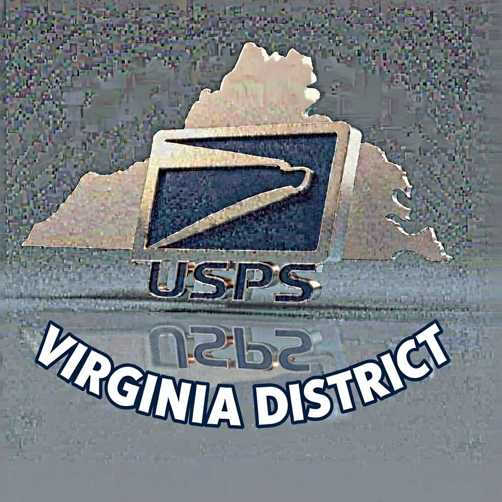Futuristic 3D USPS Logo with Virginia Silhouette