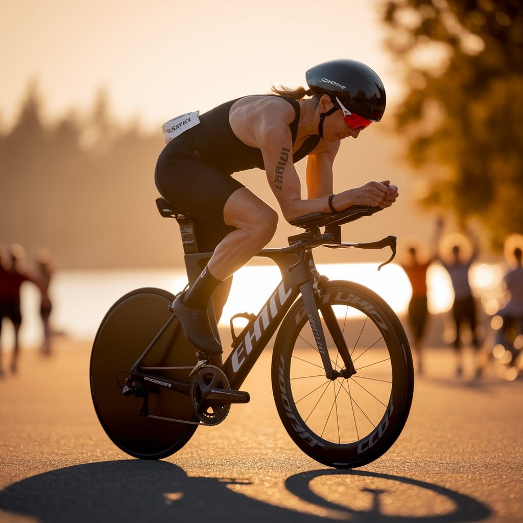 Triathlete's Fly Mount in Golden Light