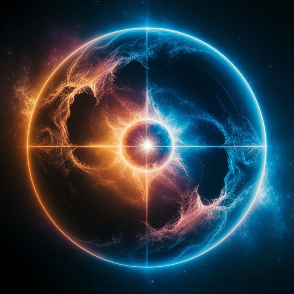 Holographic Blue World in Astral Cosmic Illustration