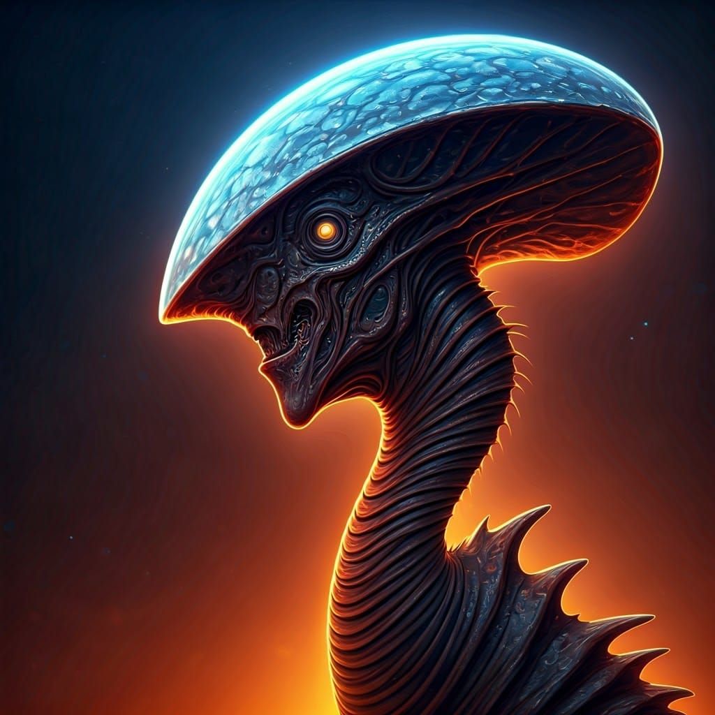 Bioluminescent Alien Creatures in Hyperrealistic Style
