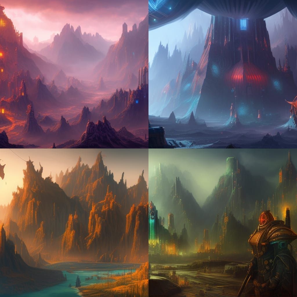 Detailed Cybersecurity Concept Art in Deep Color