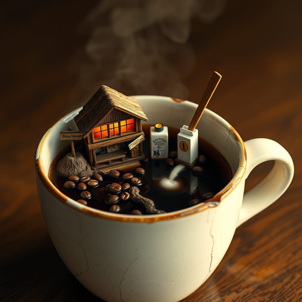Miniature Coffee Roastery in Whimsical World